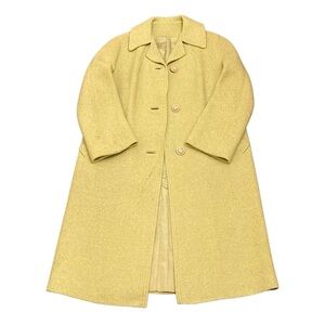 Vintage 60s Union Made Fashionlift Avocado Green Wool Button Down Coat